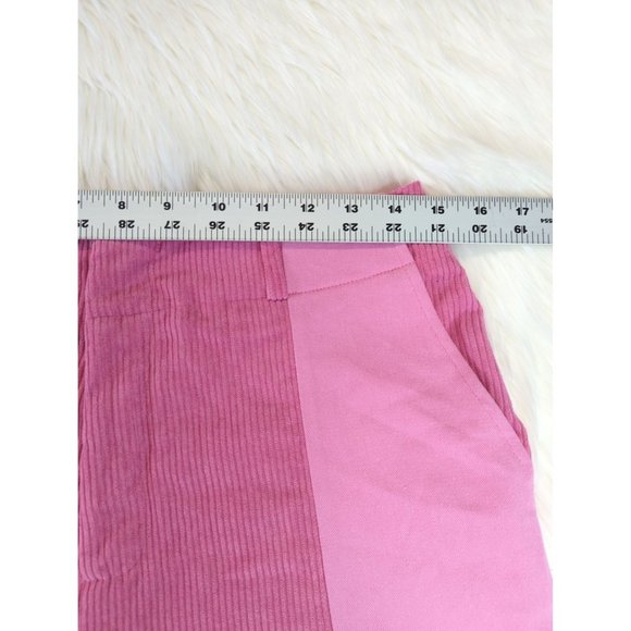 Two Tone Straight Leg Corduroy Panel Pants Bubblegum Pink Hight Waist L 29 - Picture 5 of 12